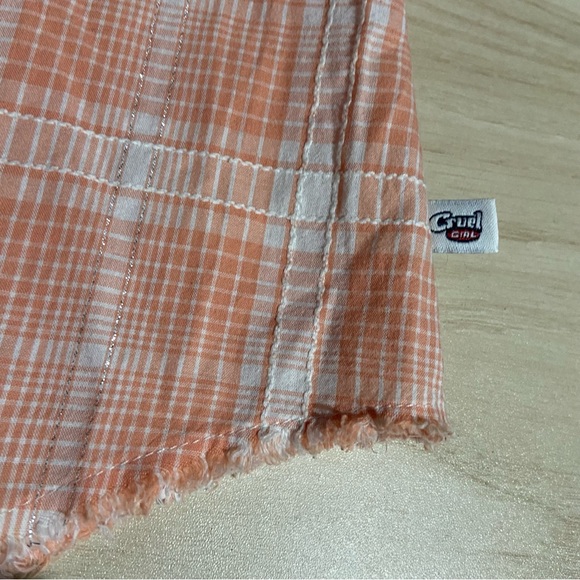 Cruel Girl Peach Plaid Western Button-Up Shirt Equestrian Cotton Rodeo Cowgirl S - Picture 8 of 9